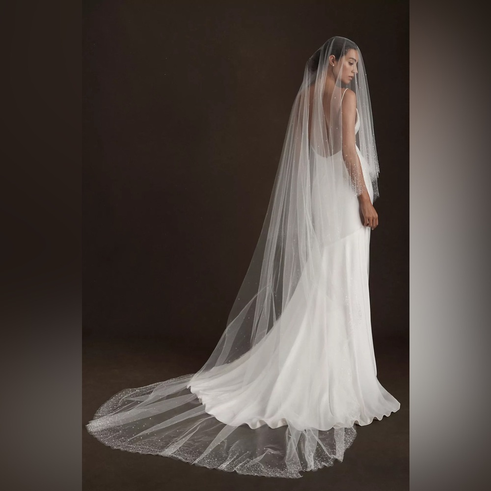 Blossoms sparkle cathedral veil. Brand new never worn.